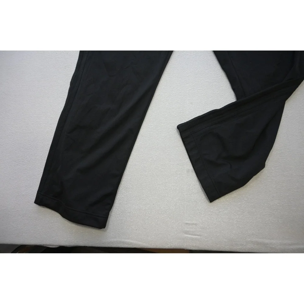 Adidas Track Pants Mens XL Black 3 Stripe Zipper Pockets Athletic Excellent